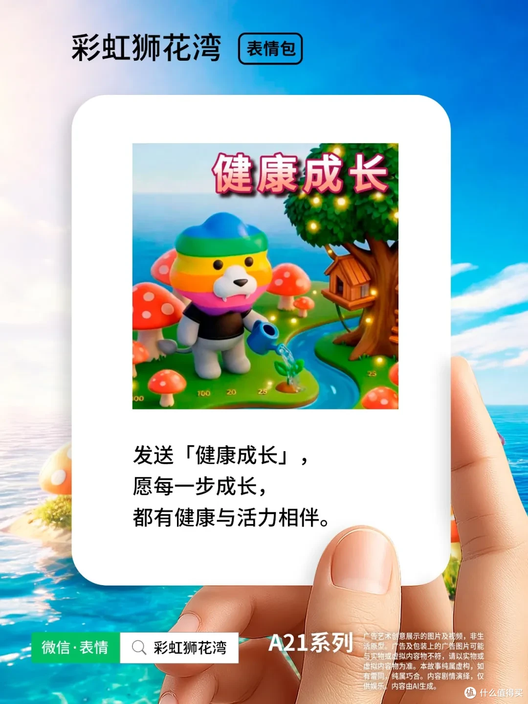 把「希望」设计成「表情」，陪你走过成长时光，彩虹狮花湾 A21 系列表情包上线啦！