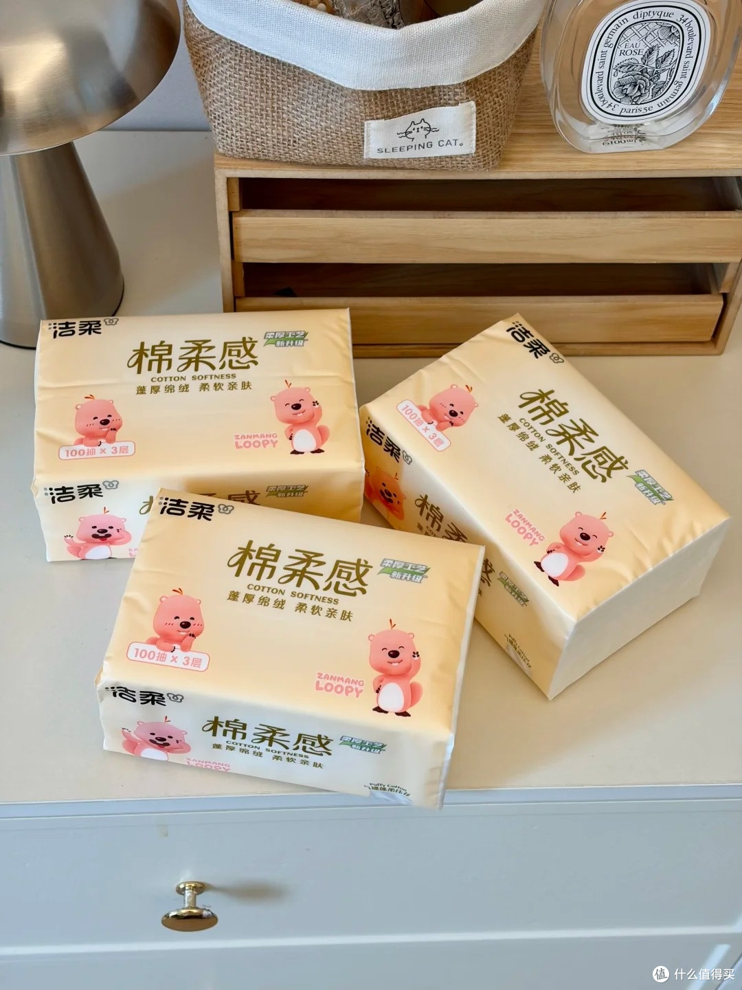 洁柔 Loopy 联名棉柔抽纸,100% 原生木浆,亲肤不掉屑日用天花板