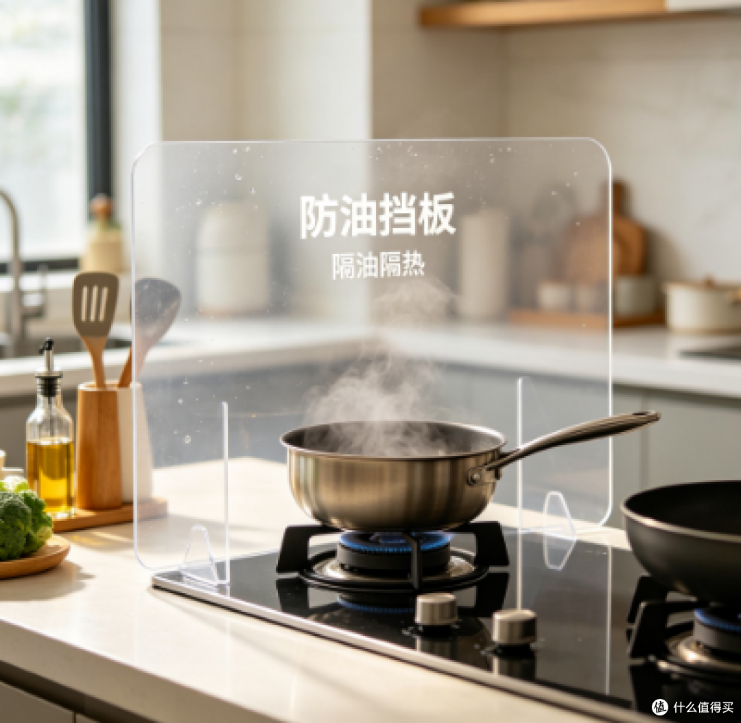 炒菜油溅得灶台全是油?这挡板一立,干净省事