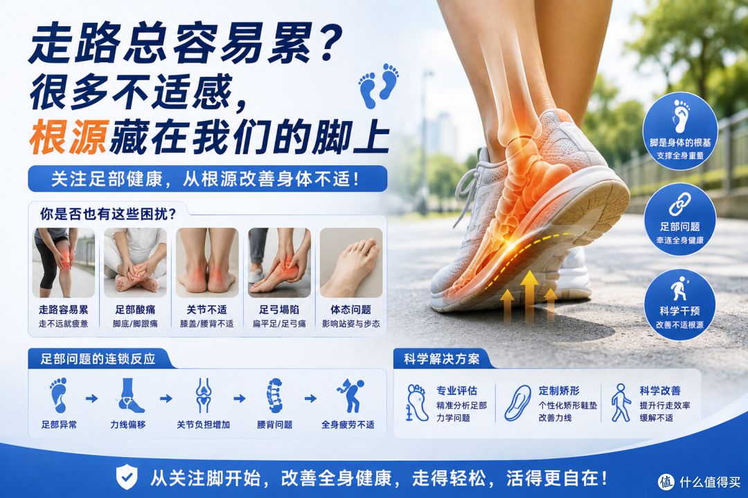 走路总容易累?很多不适感,根源藏在我们的脚上