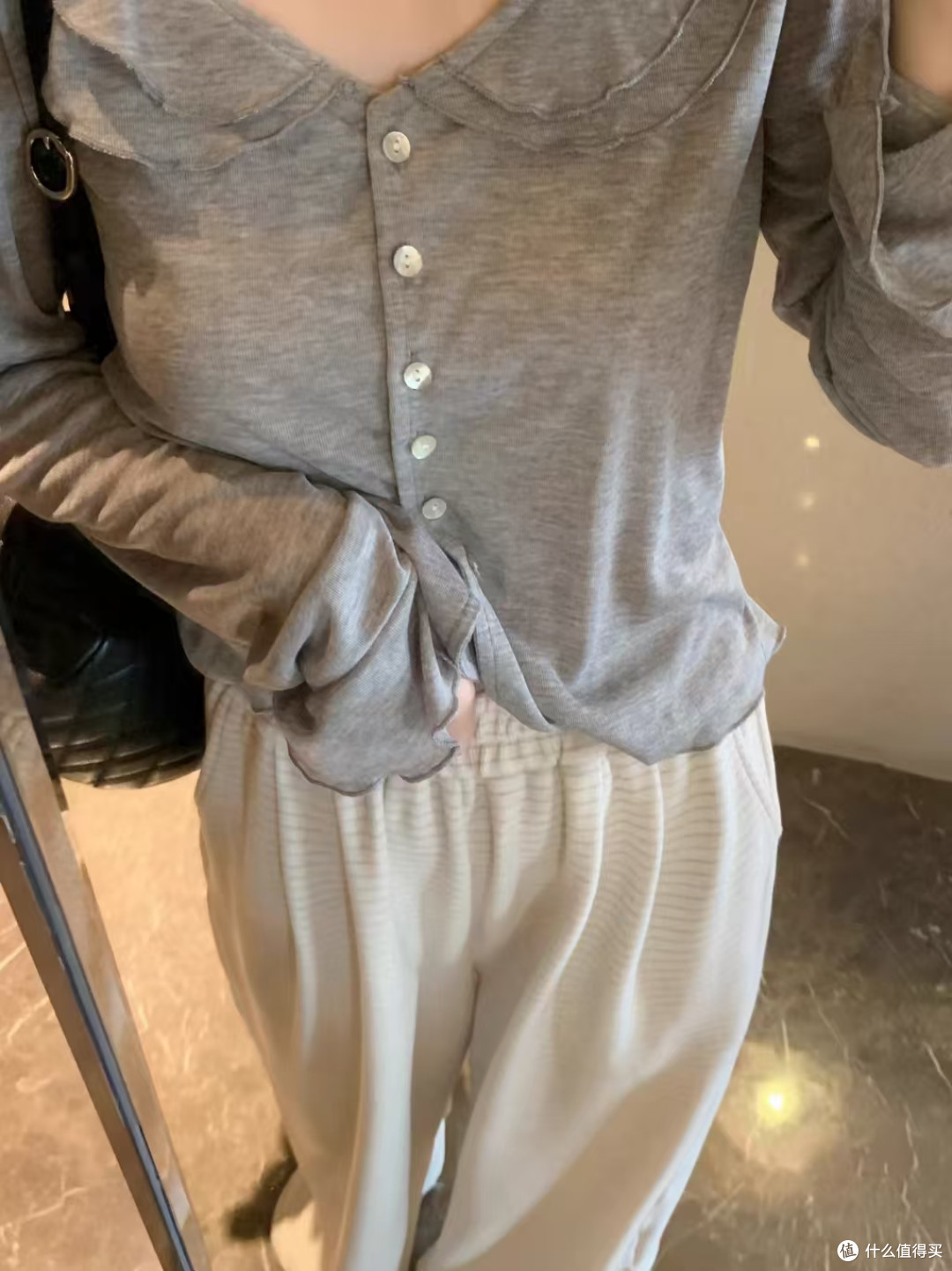 春夏氛围感神T✨高级灰双层领针织衫 松弛显瘦