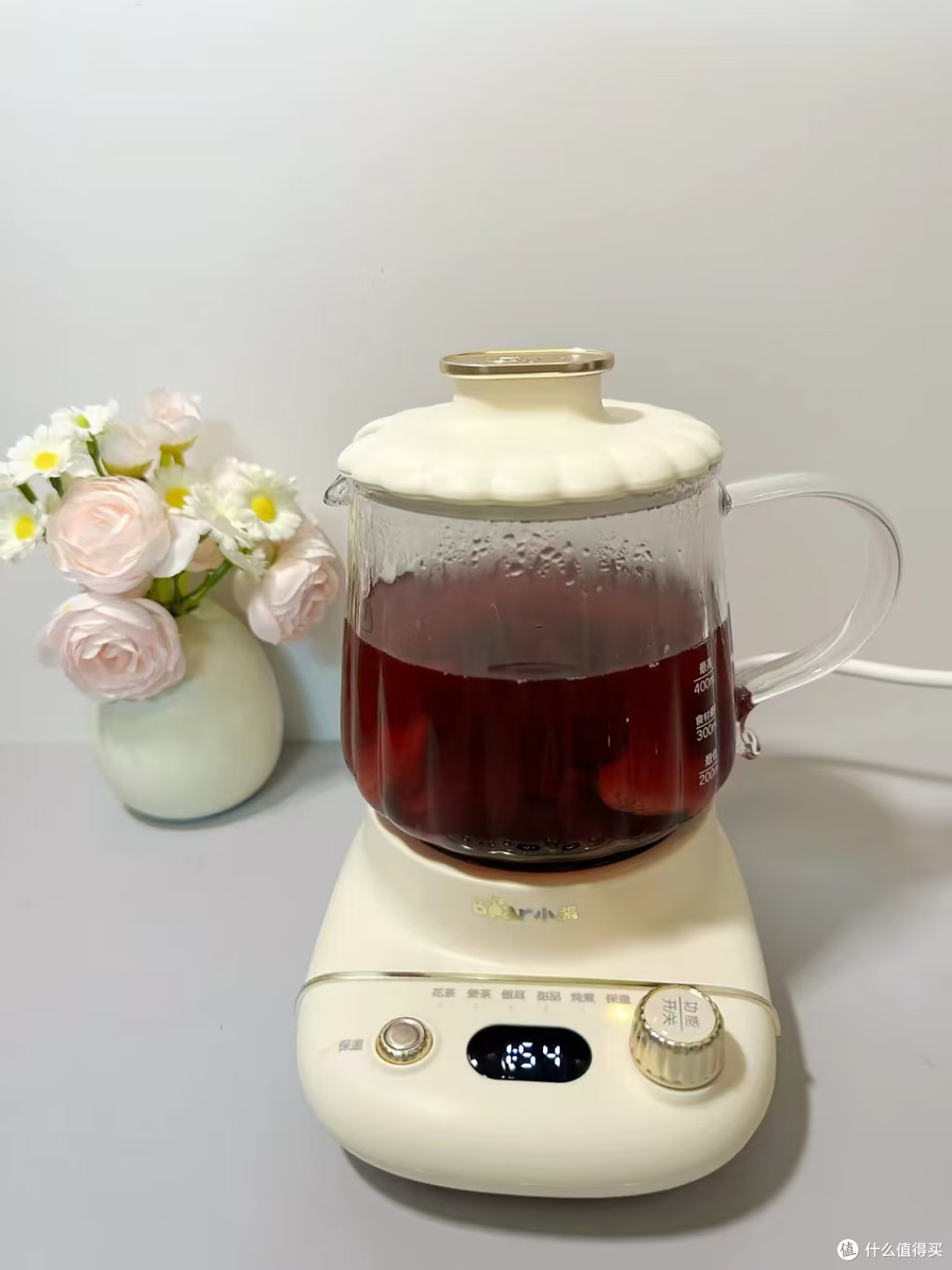 工位轻养生神器✅小熊全玻璃迷你炖煮养生壶干净又好用
