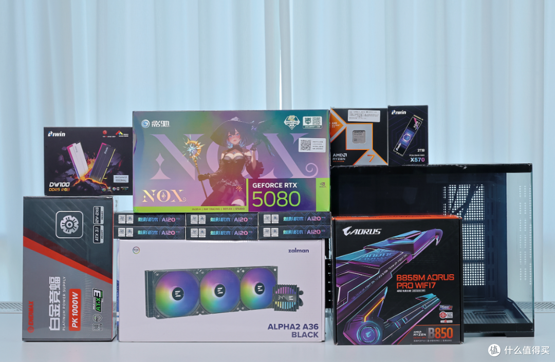 9850X3D+5080星曜+48G内存，预算2.4W+搞定黑色高性能海景房主机