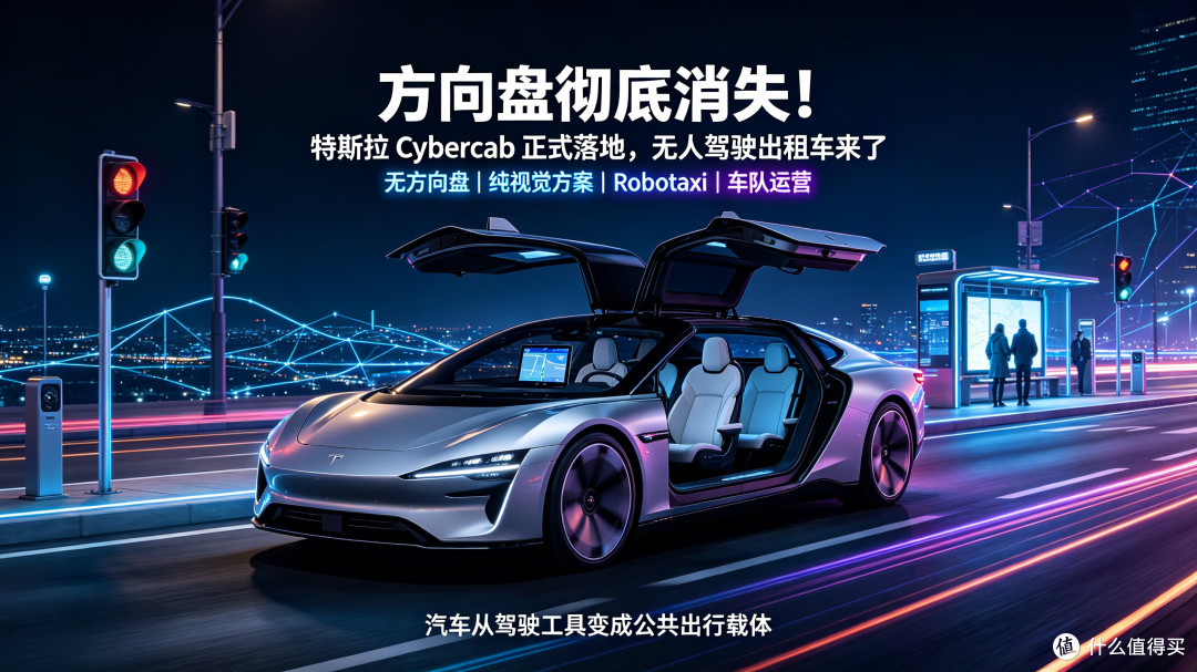 方向盘彻底消失！特斯拉Cybercab落地，无人驾驶出租车时代来了