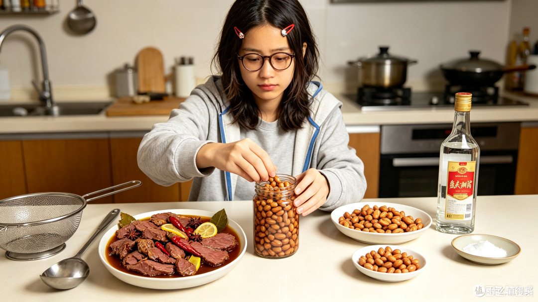 卤牛肉配花生,打工人深夜食堂?
