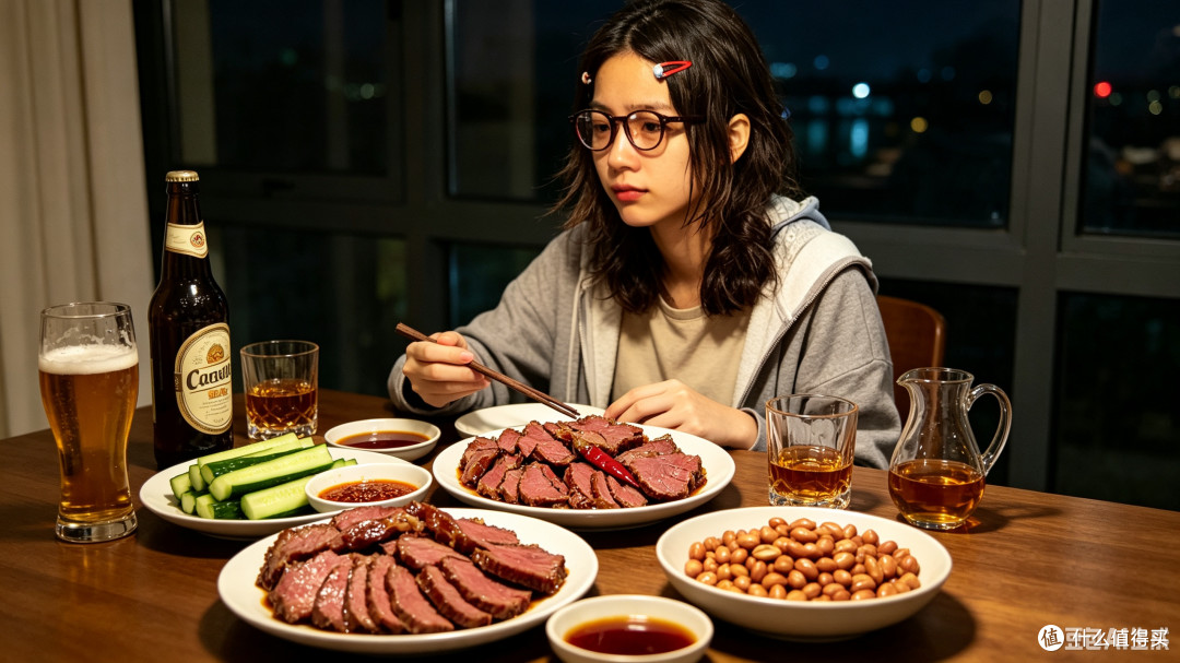 卤牛肉配花生,打工人深夜食堂?
