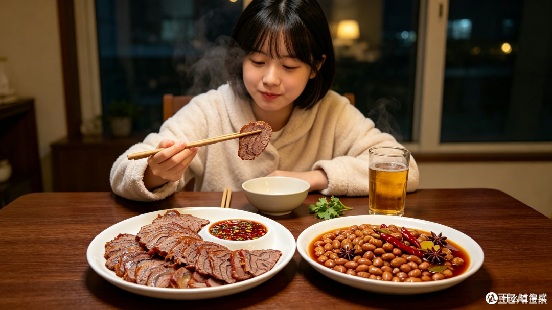 卤牛肉配花生,打工人深夜食堂?