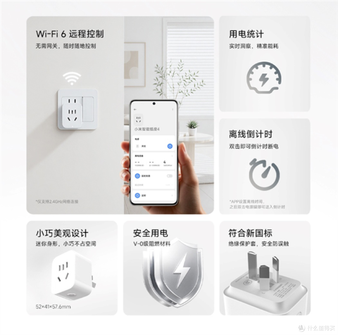 49元让老家电变智能！小米智能插座4发布：升级Wi-Fi 6、新国标插脚