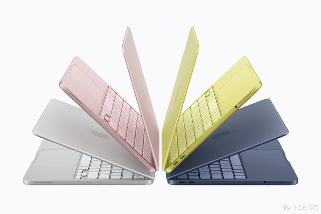 MacBook Neo 4 个配色(粉/黄/蓝/银),2026 年 3 月 4 日 Apple 官方发售价 599 美元起(Apple Newsroom 官方图)