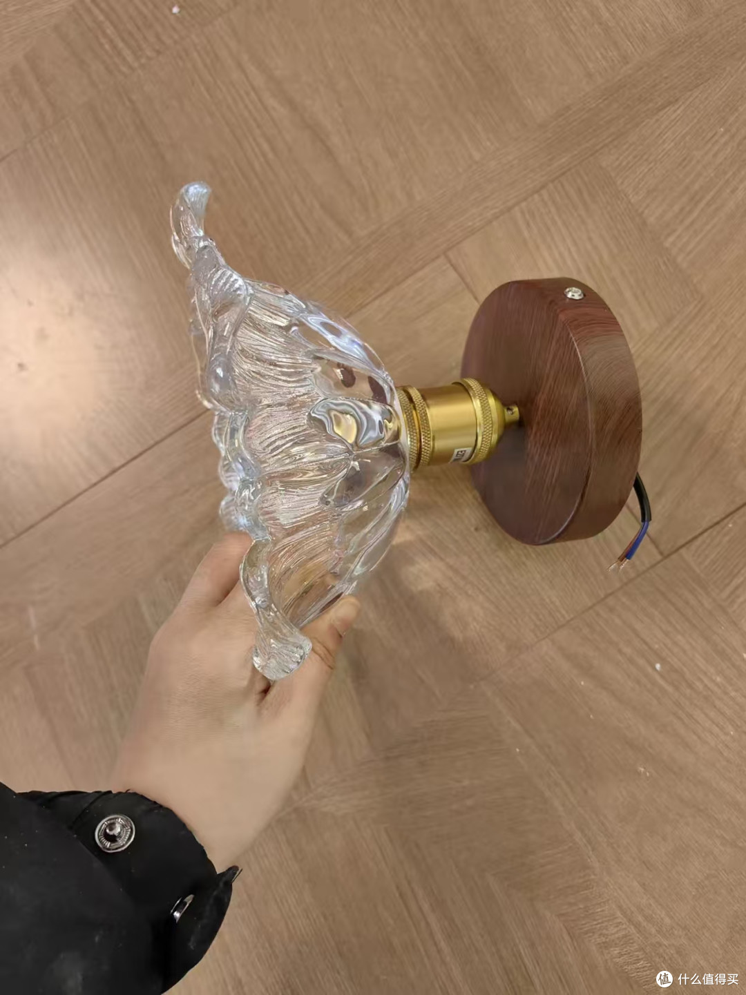 中古氛围感本命灯具✅飞朵胡桃木玻璃过道灯太温柔