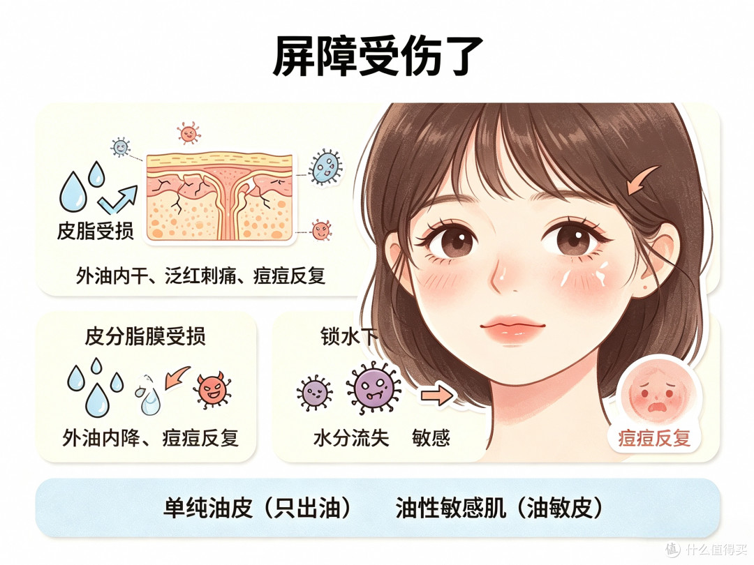 油皮"全家桶":塌头、油脸、背痘,一个都跑不掉!