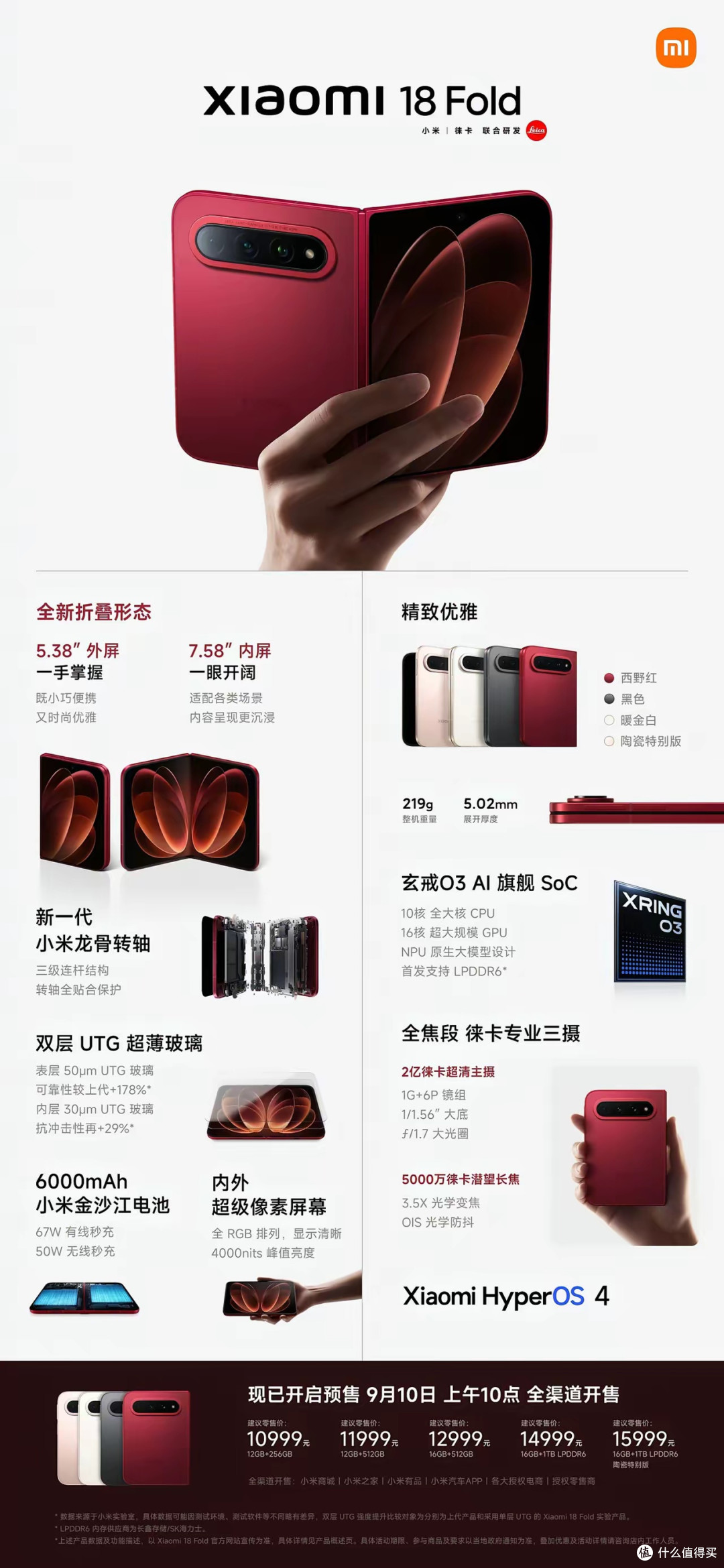 小米18 Fold中折叠手机发布：首发玄戒O3芯片，10999元起