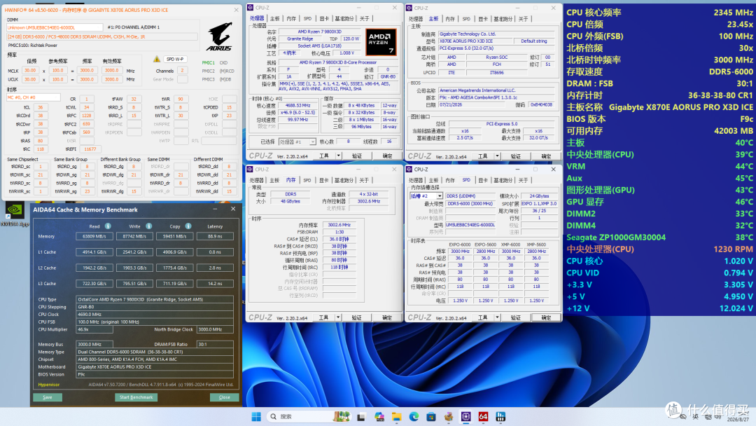 X870E X3D电竞冰雕-6000MT/s C36 默认状态