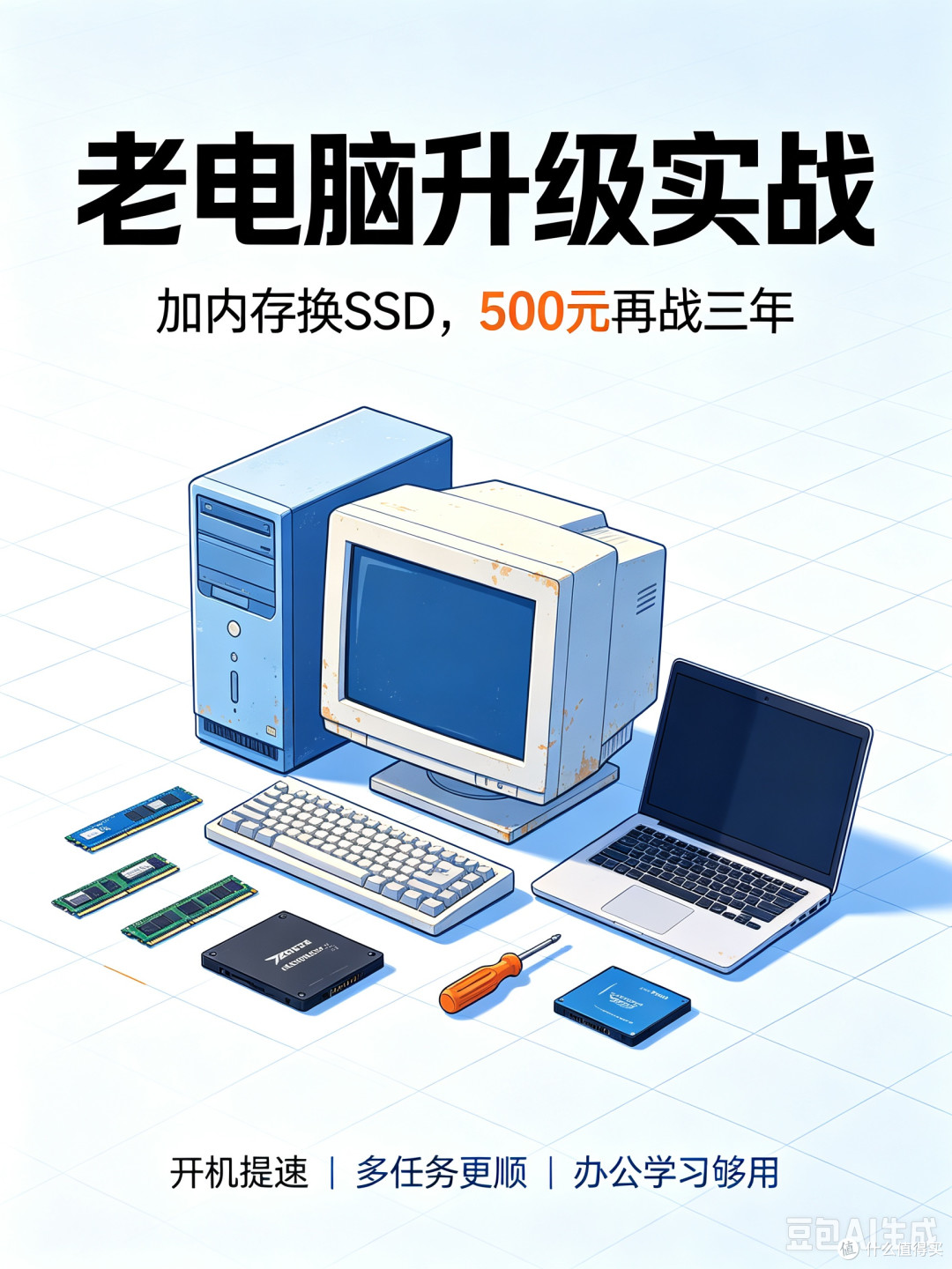 老电脑加内存换SSD,500元让它再战三年