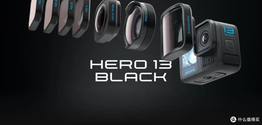 图：GoPro HERO13 Black 与 HB 系列镜头、ND 滤镜的官方展示图