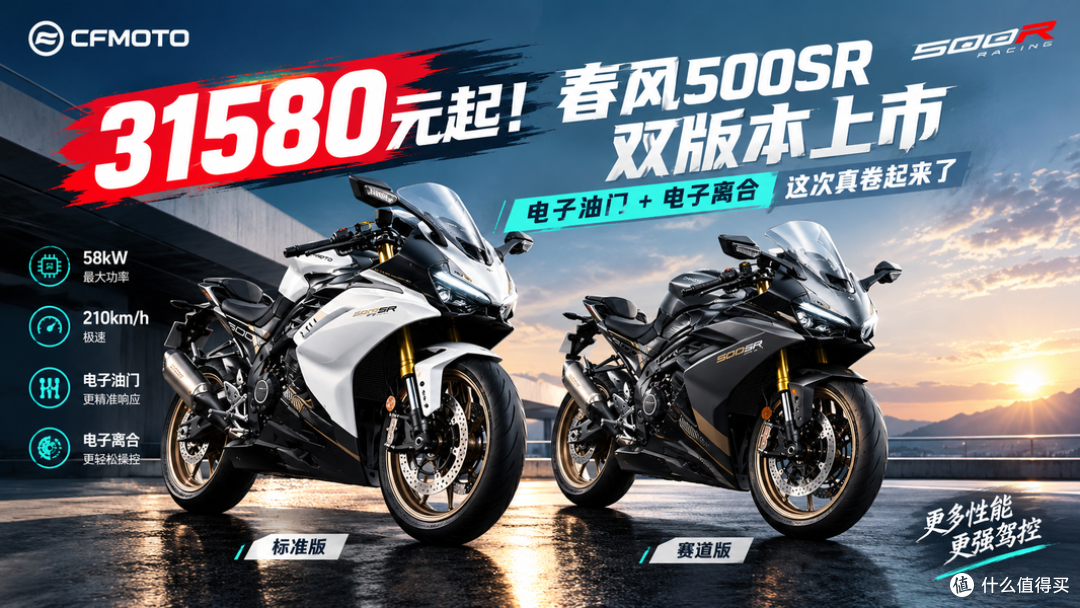 31580元起!春风500SR双版本上市,电子油门+电子离合!