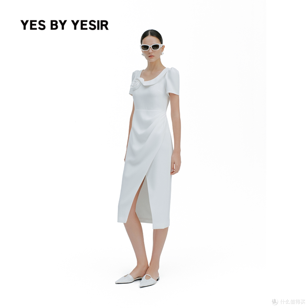 YES BY YESIR玫瑰盘花连衣裙晒单：设计师品牌的剪裁和工艺绝了！