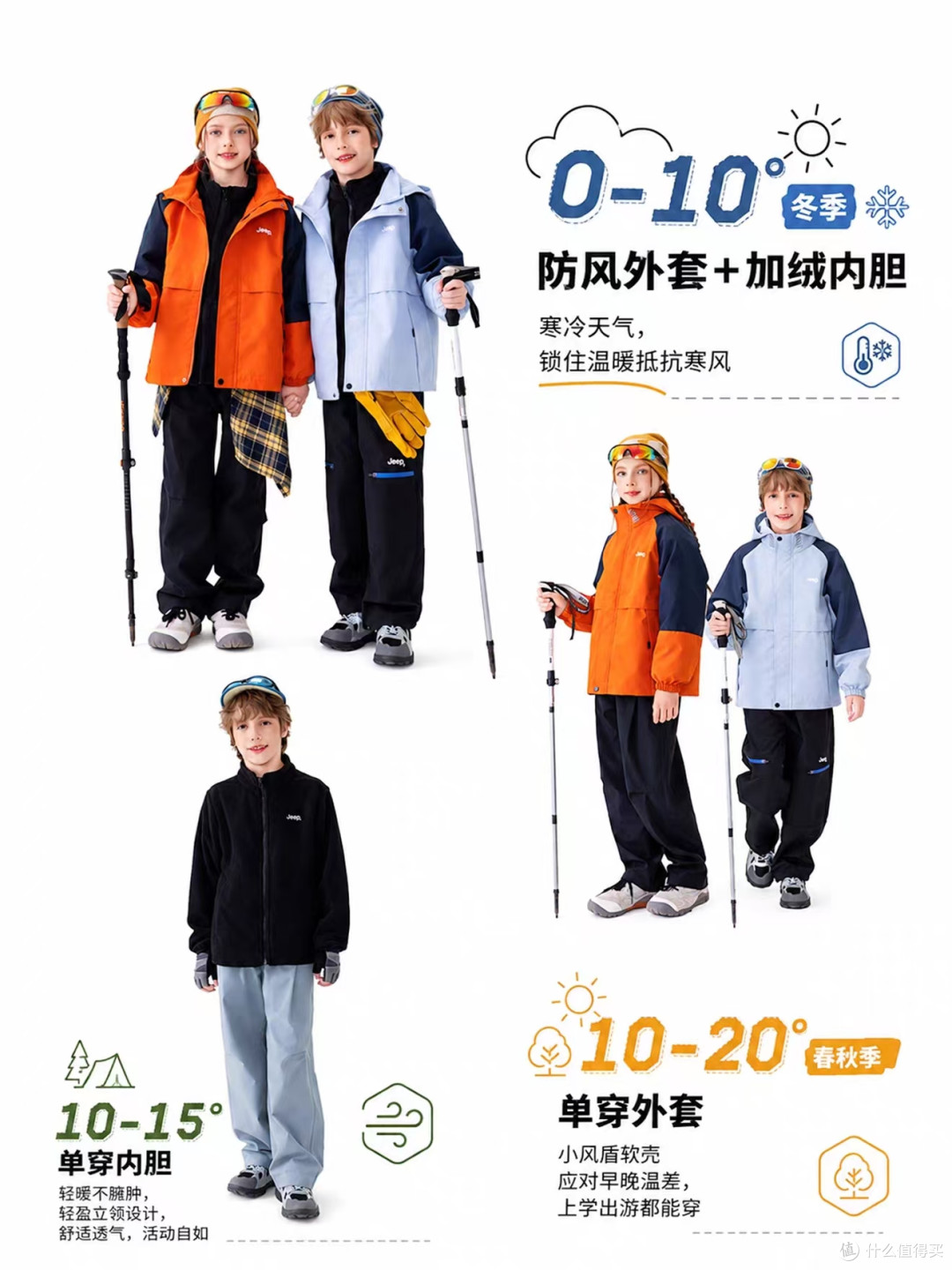 男童春秋封神外套✨Jeep三合一拼色冲锋衣太实用了