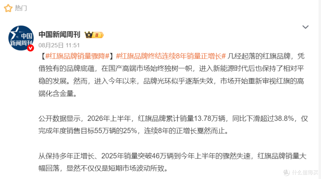 从连续8年正增长到断崖式暴跌,红旗还能行吗?