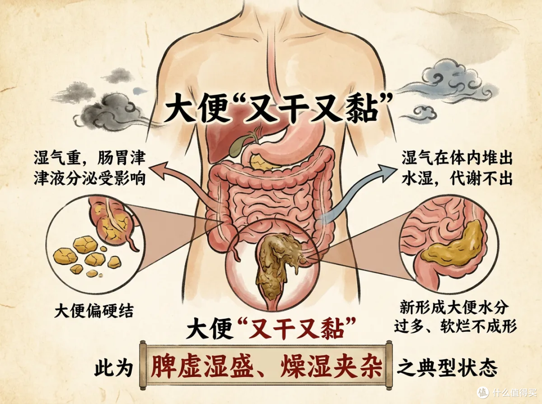 大便前头干硬、后头又软又黏,说明什么?别只会炫香蕉
