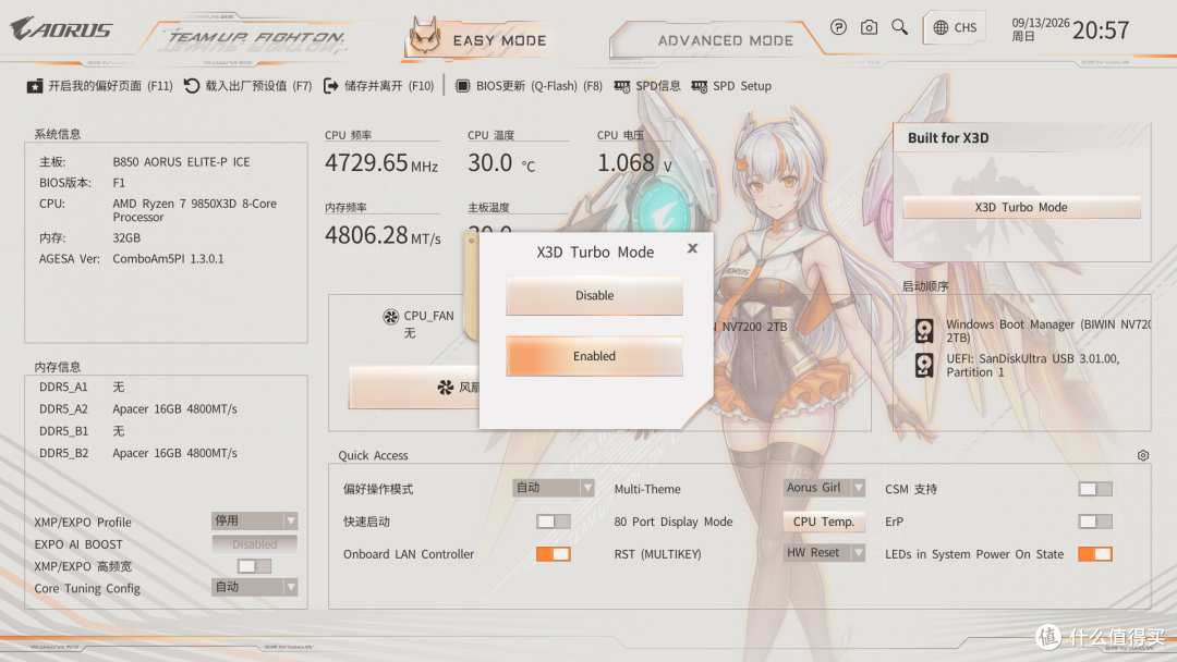 雕妹降临AM5平台，技嘉 B850 AORUS ELITE‑P ICE主板评测