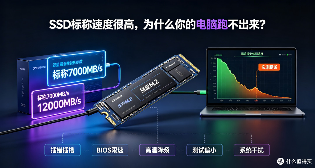 为什么很多高性能SSD,装在电脑里跑不出标称速度