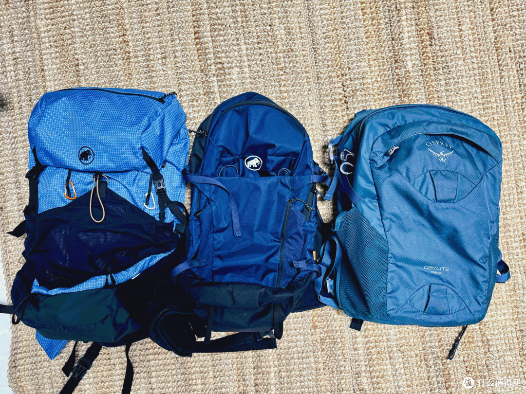 左起：mammut ducan 32L mammut lithium25L Ospery 日光