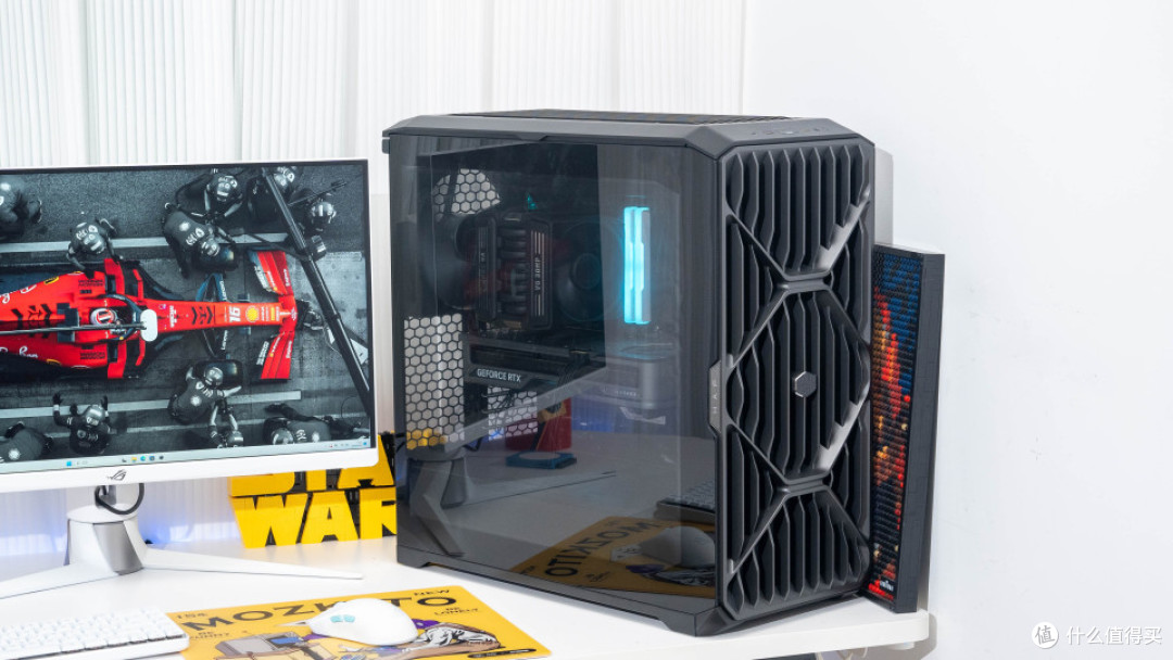 可变风冷:9850X3D+ROG STRIX X870E-E NEO+酷冷HAF II 500装机