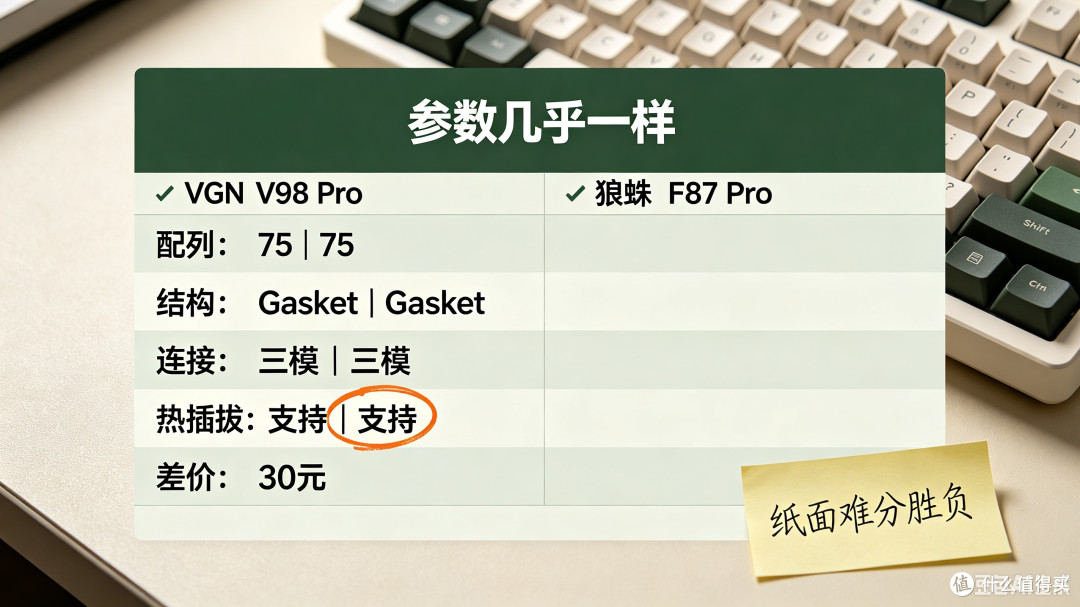 决赛圈二选一｜VGN V98 Pro 和狼蛛F87 Pro，差30元怎么选