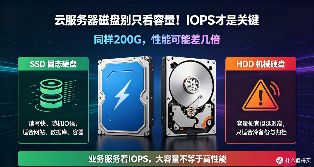 云服务器磁盘：SSD、HDD、IOPS，别只看容量大小