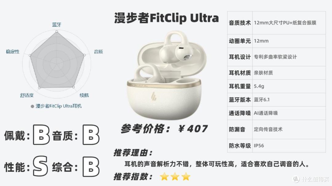 含南卡ClipE、华为FreeClip2、漫步者FitClip Ultra耳机实测对比