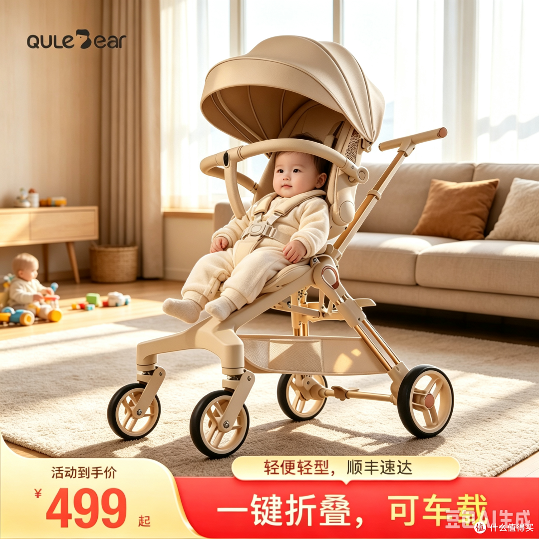 颜值封神的 QuleBear 遛娃神器,轻便好推