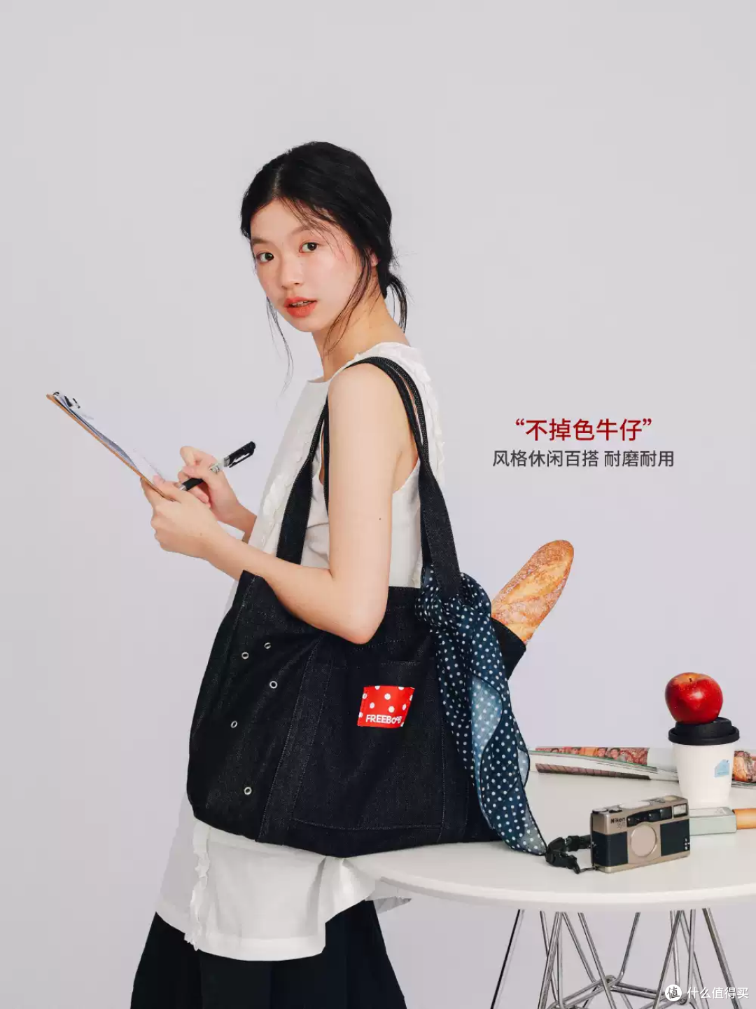 大小波波点牛仔托特包，美式复古感直接拉满！
