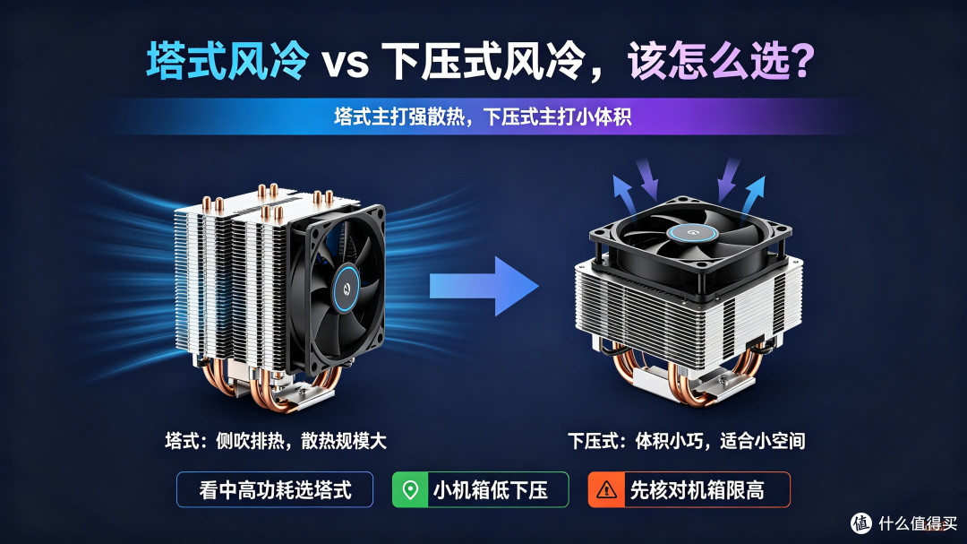 电脑散热器:塔式风冷和下压式风冷怎么选