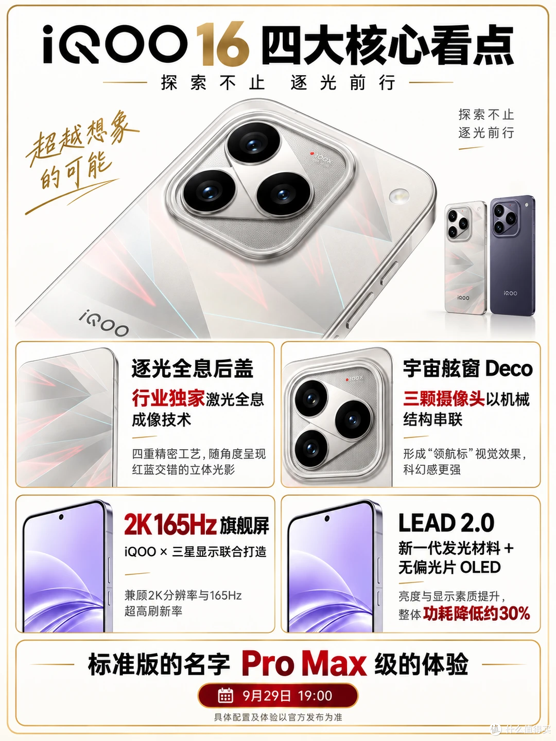 9月旗舰机再添狠活!iQOO 16官宣9.29开售,标准版卷出Pro级配置