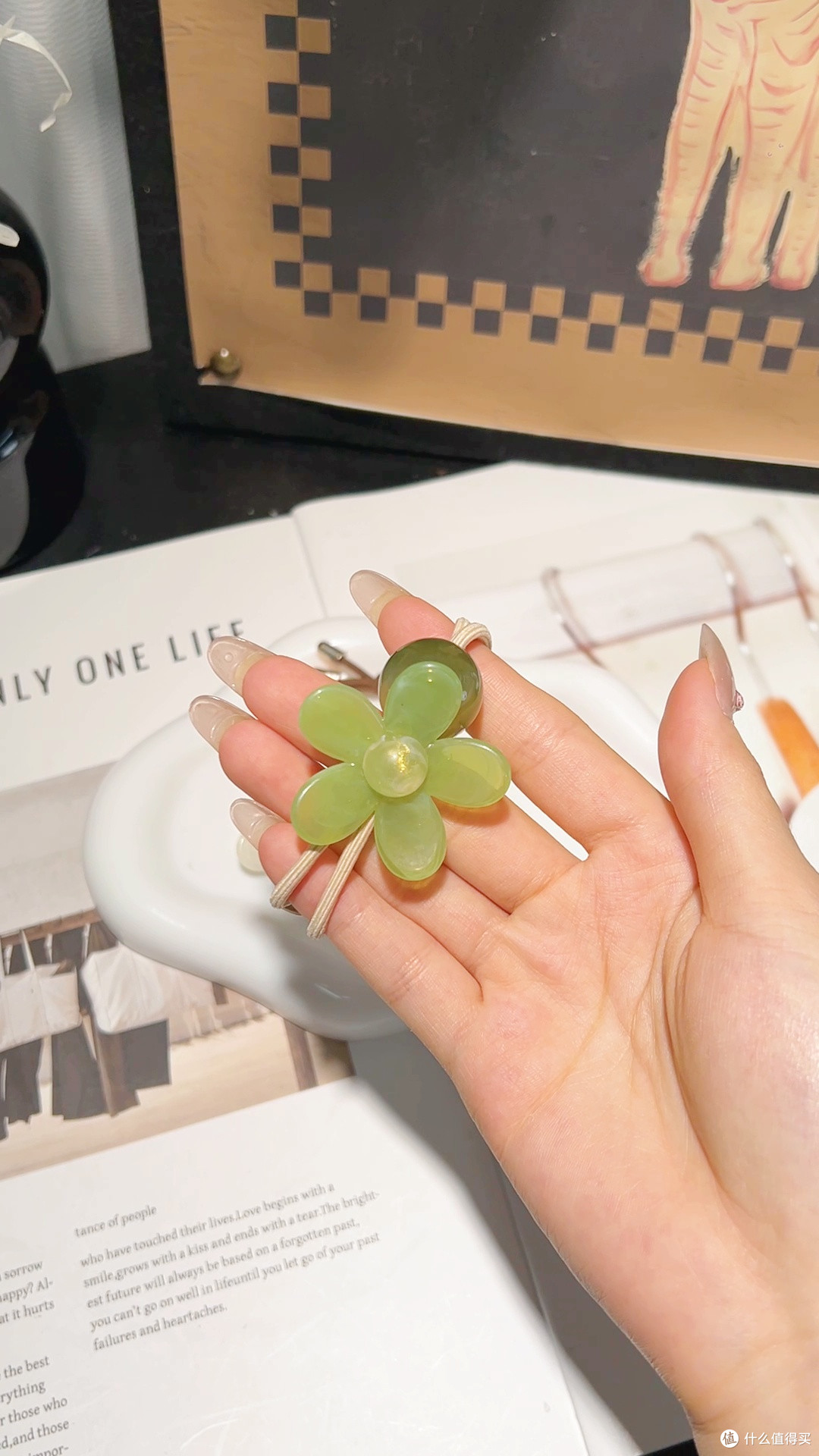 亚克力花朵皮筋高弹力不勒发