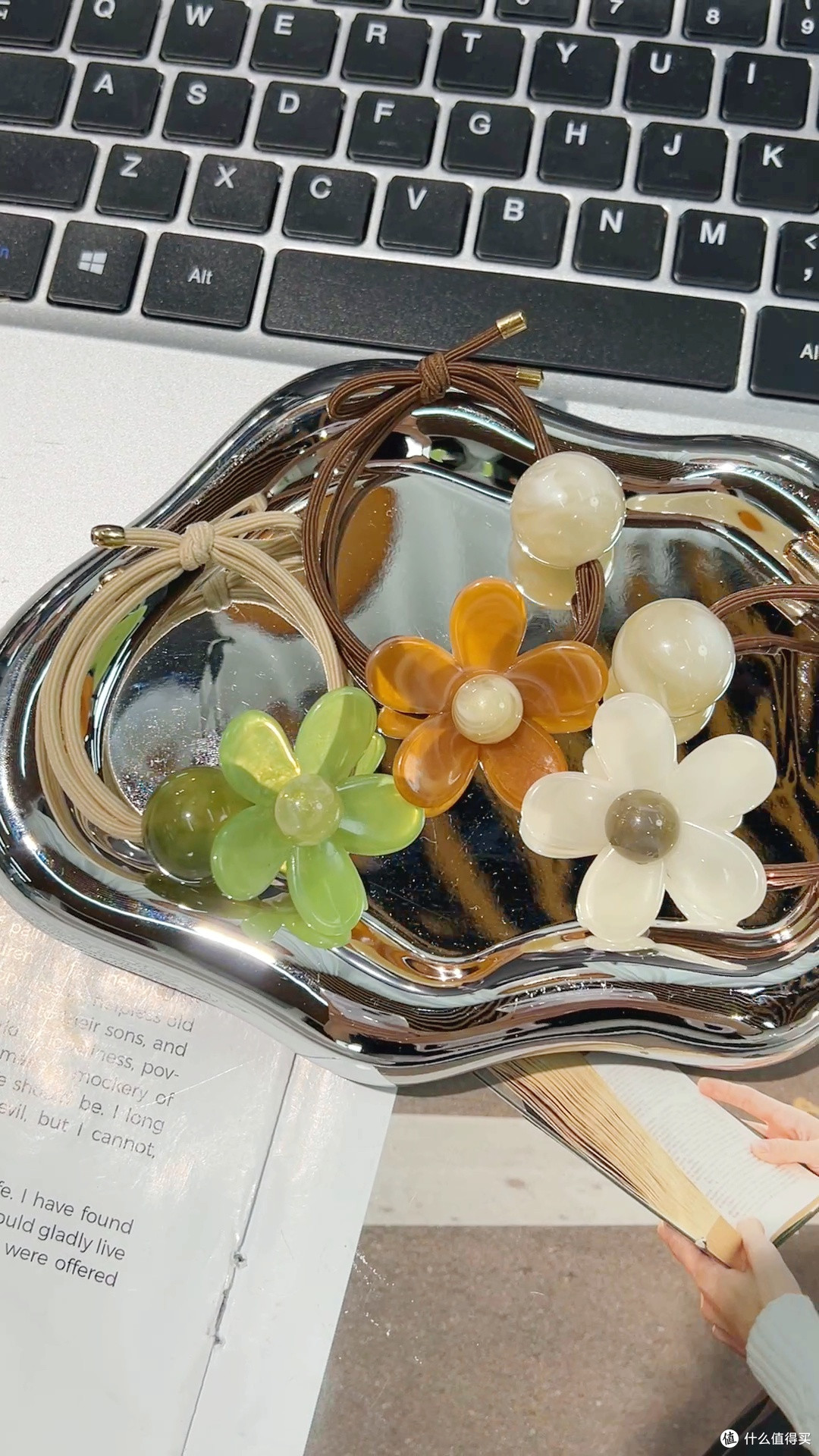 亚克力花朵皮筋高弹力不勒发