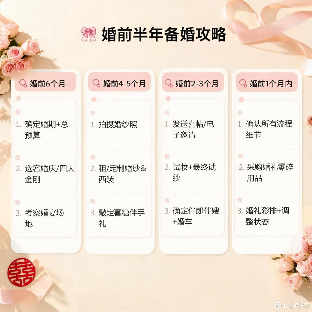 婚前半年备婚的筹备进度安排思路