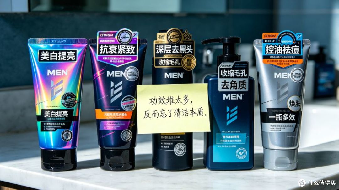 选洗面奶尽量不要选堆了一大堆乱七八糟的功效的，功能越多，反而越容易适得其反