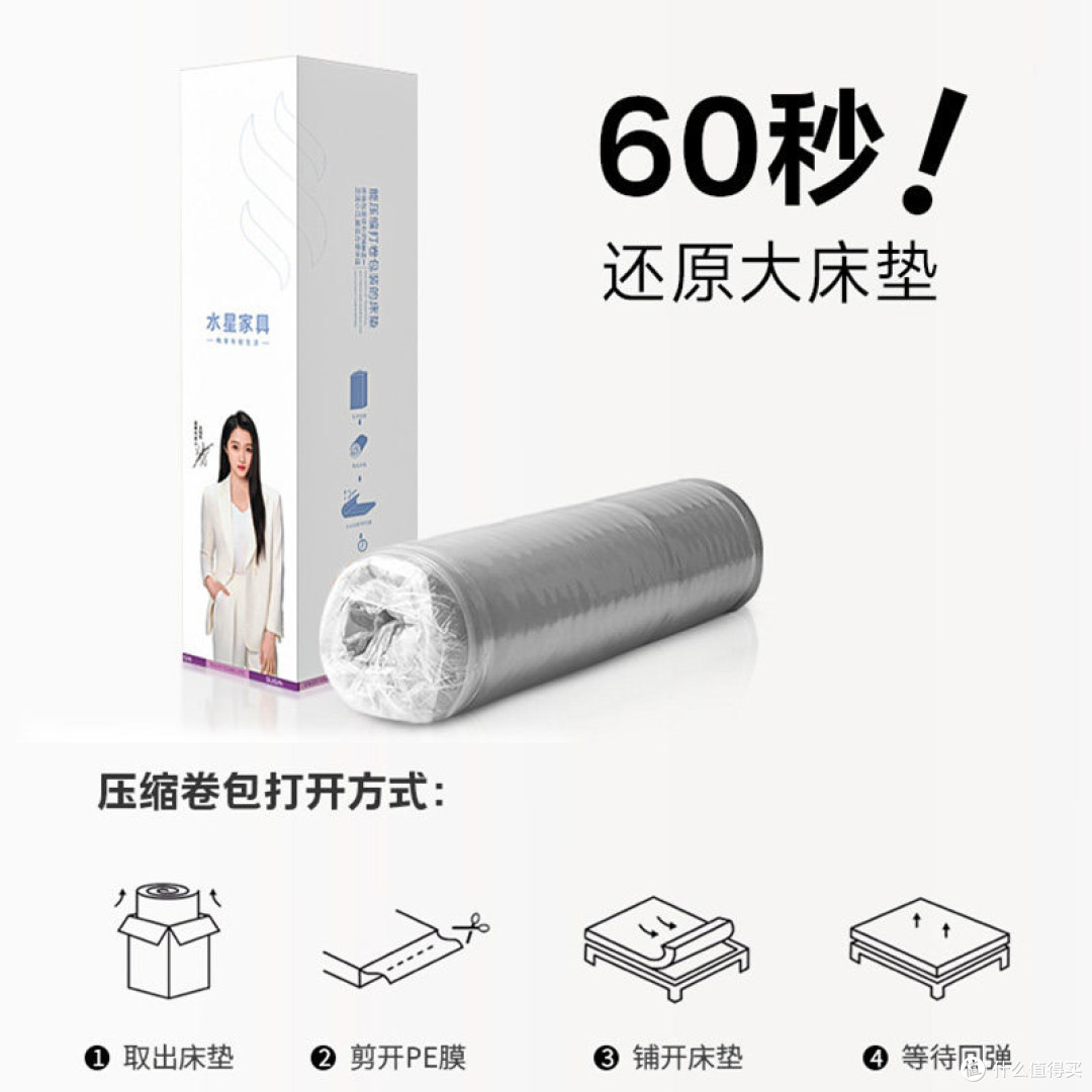 水星三区独袋弹簧卷包床垫 双人可拆洗席梦思