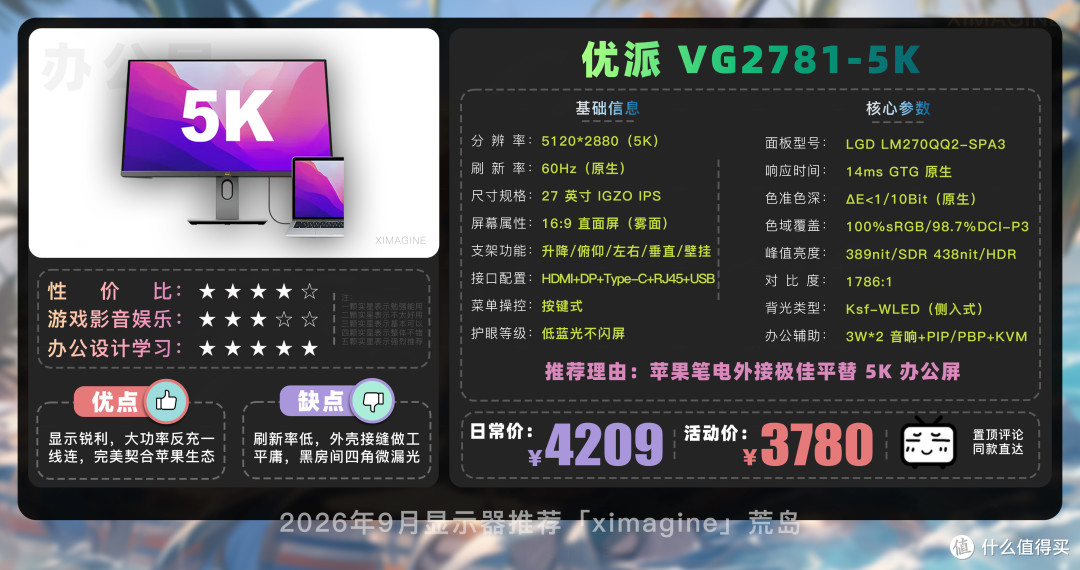 【26年9月显示器推荐清单】教父级电竞显示器选购指南!