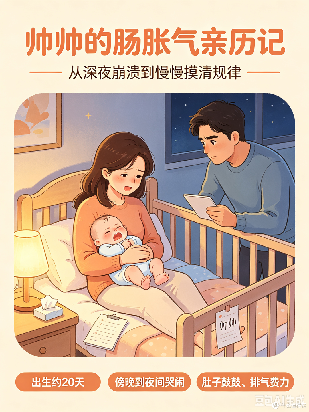 宝宝深夜莫名哭闹、肚子鼓鼓的?亲历肠胀气:新手爸妈别硬扛!
