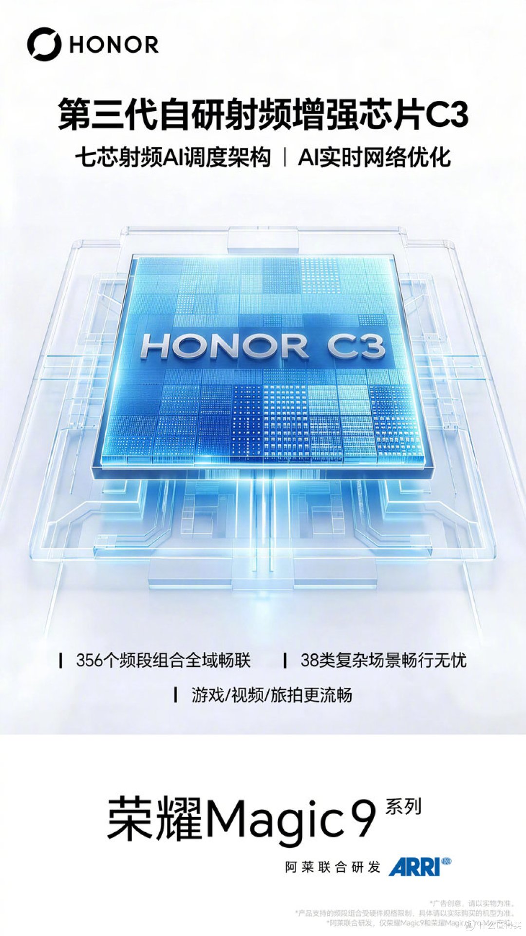 再也不怕断网了!荣耀Magic9搭载第三代射频芯片C3:AI实时优化