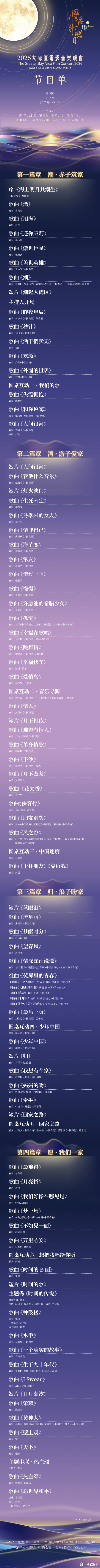 百余位影人今晚聚澳门,湾区升明月四章节目单亮相