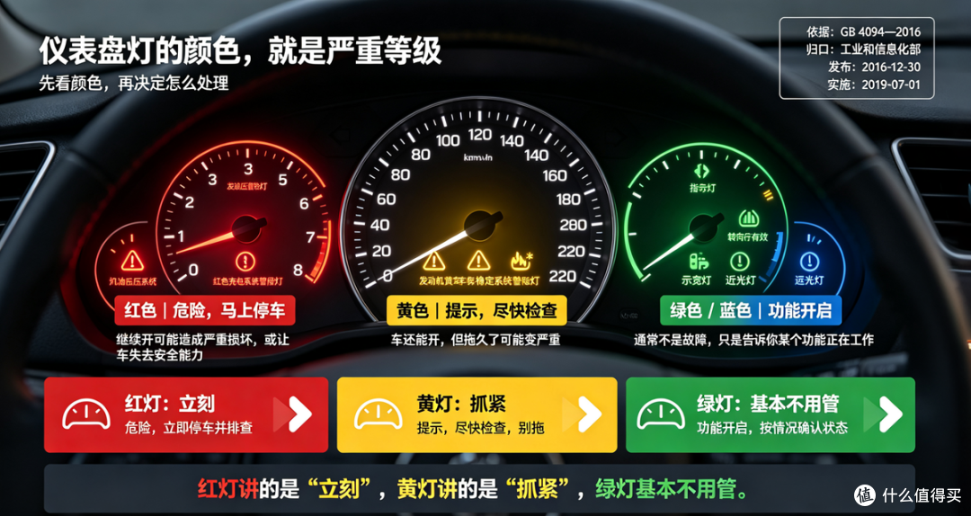 新手开车避坑,仪表盘故障灯识别+应急处理一键对照表