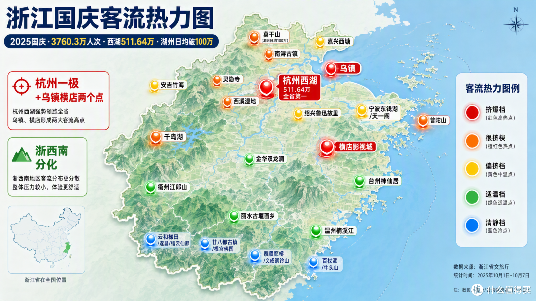 国庆浙江:西湖挤到没地方下脚,有些城市却空得能听见风声