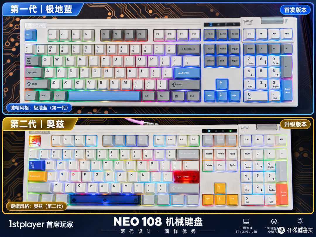 108配列全尺寸键盘,这次把双8K也卷上了?首席玩家NEO108 V2