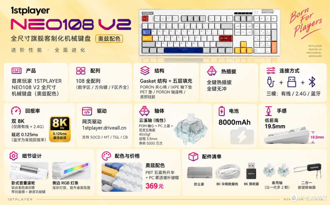 108配列全尺寸键盘,这次把双8K也卷上了?首席玩家NEO108 V2