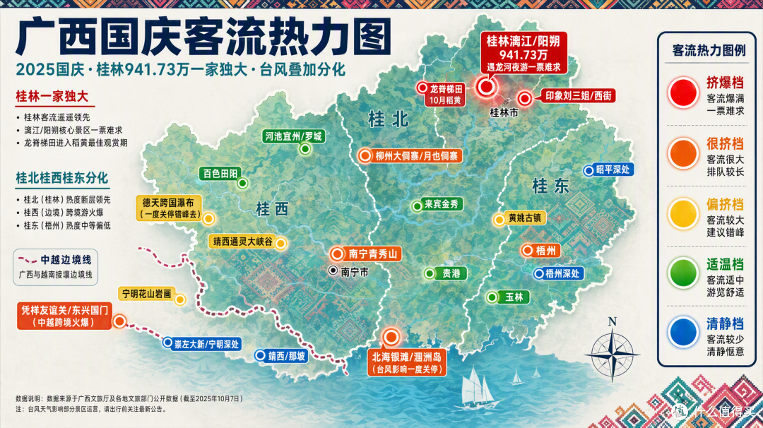 国庆广西:桂林一家独大挤到爆,桂北桂西却空无一人