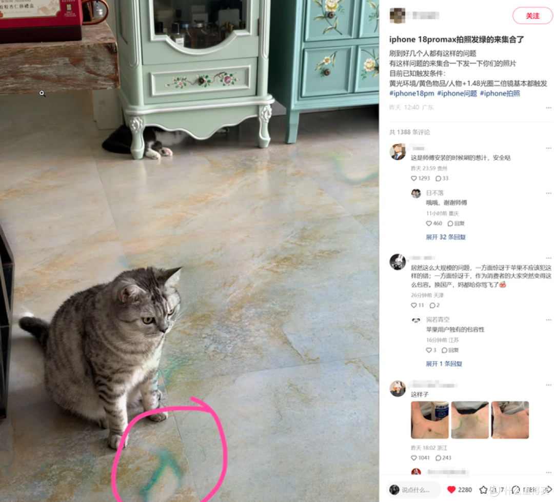iPhone 18 Pro相机翻车,拍照出现绿色斑块,你遇到了吗?